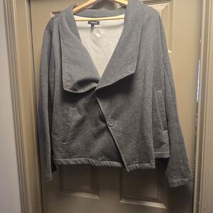 torrid Gray Asymmetrical Draped Blazer Jacket